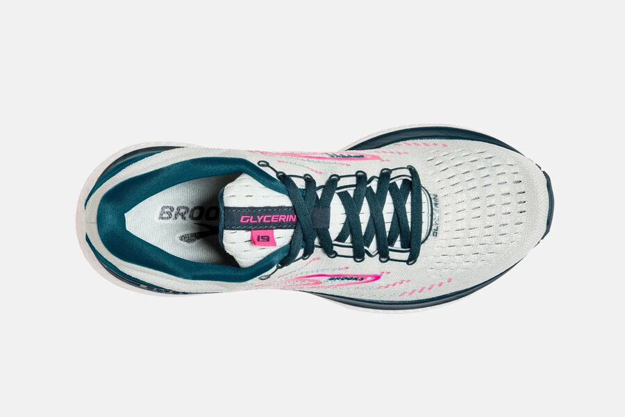 Brooks Glycerin 19 Road Running Shoes Womens White/Pink 507649-XSF